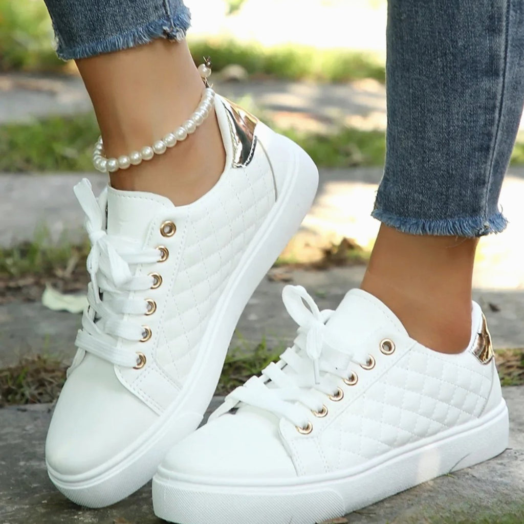 Penelope | Women's Orthopedic Shoes Quilted Lace-Up Platform Sneakers