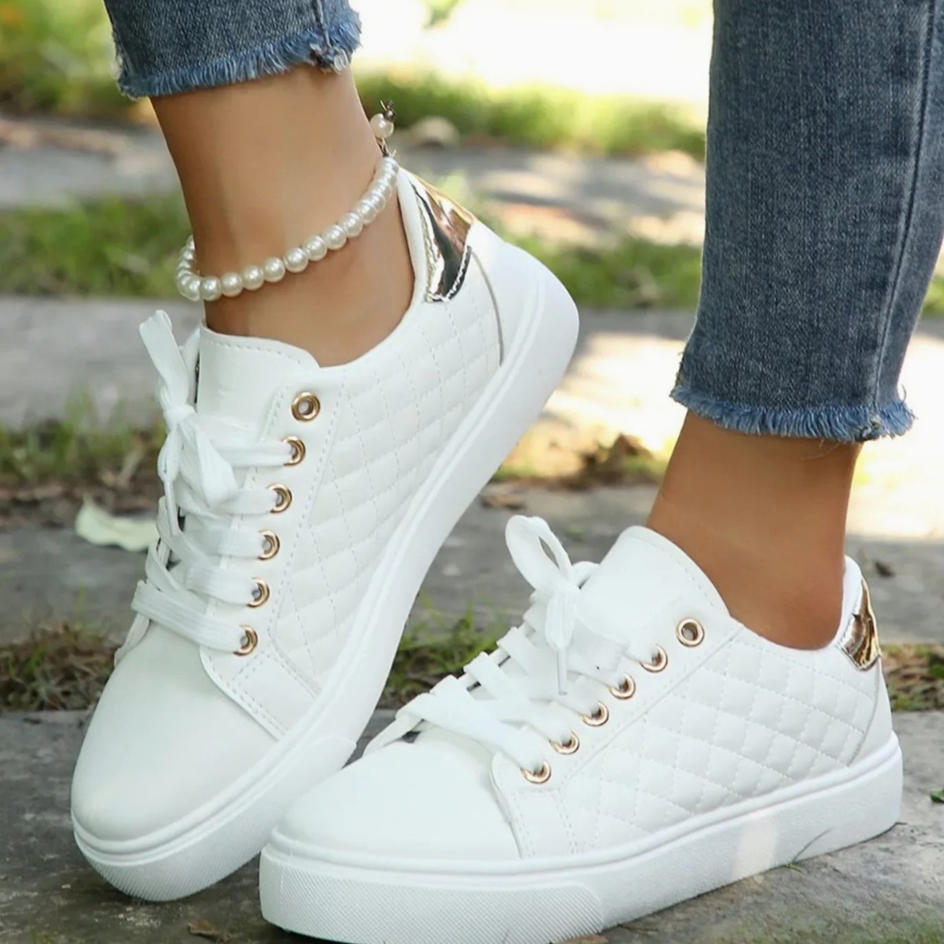 Penelope | Women's Orthopedic Shoes Quilted Lace-Up Platform Sneakers