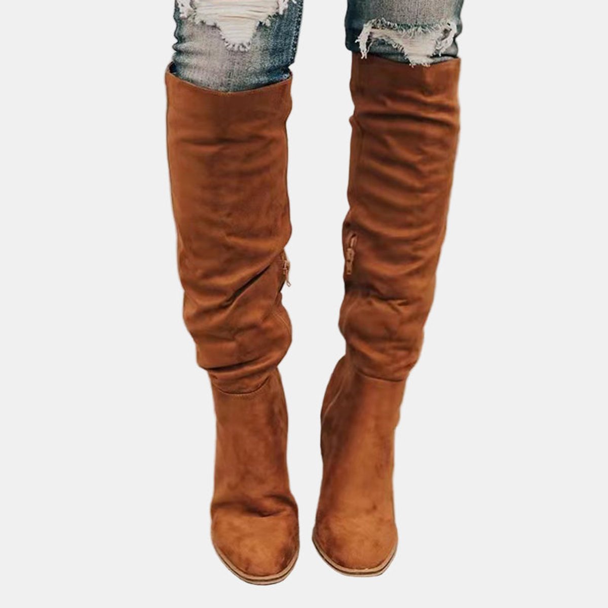 Aria | Women's Over-the-Knee Block-Heel Stretch Ankle Boots