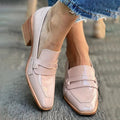 Mia | Women's Patent Leather Loafers Block Heel Slip-On Comfort