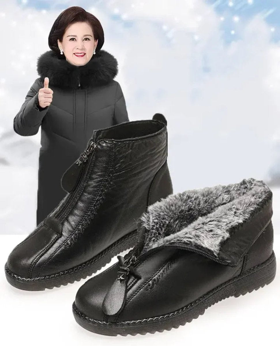 Scarlett | Women's Slip-Resistant Fleece-Lined Leather Ankle Boots