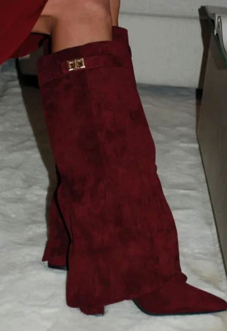 Layla | Women's Suede Knee-High Buckle Strap Thigh-High Boots