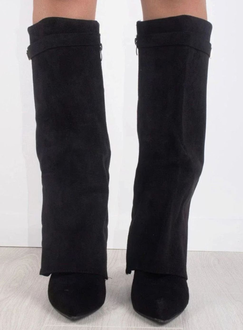 Aria | Women's Suede Knee-High Fold-Over Buckle Thigh-High Boots