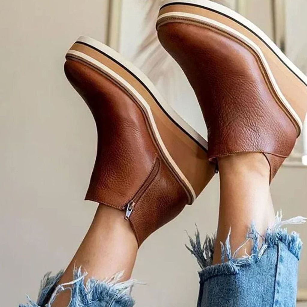 Penelope | Women's Wedge Platform Slip-On Chelsea Boots