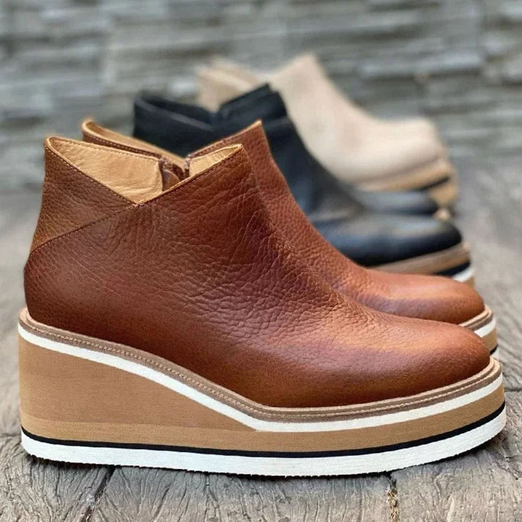 Penelope | Women's Wedge Platform Slip-On Chelsea Boots