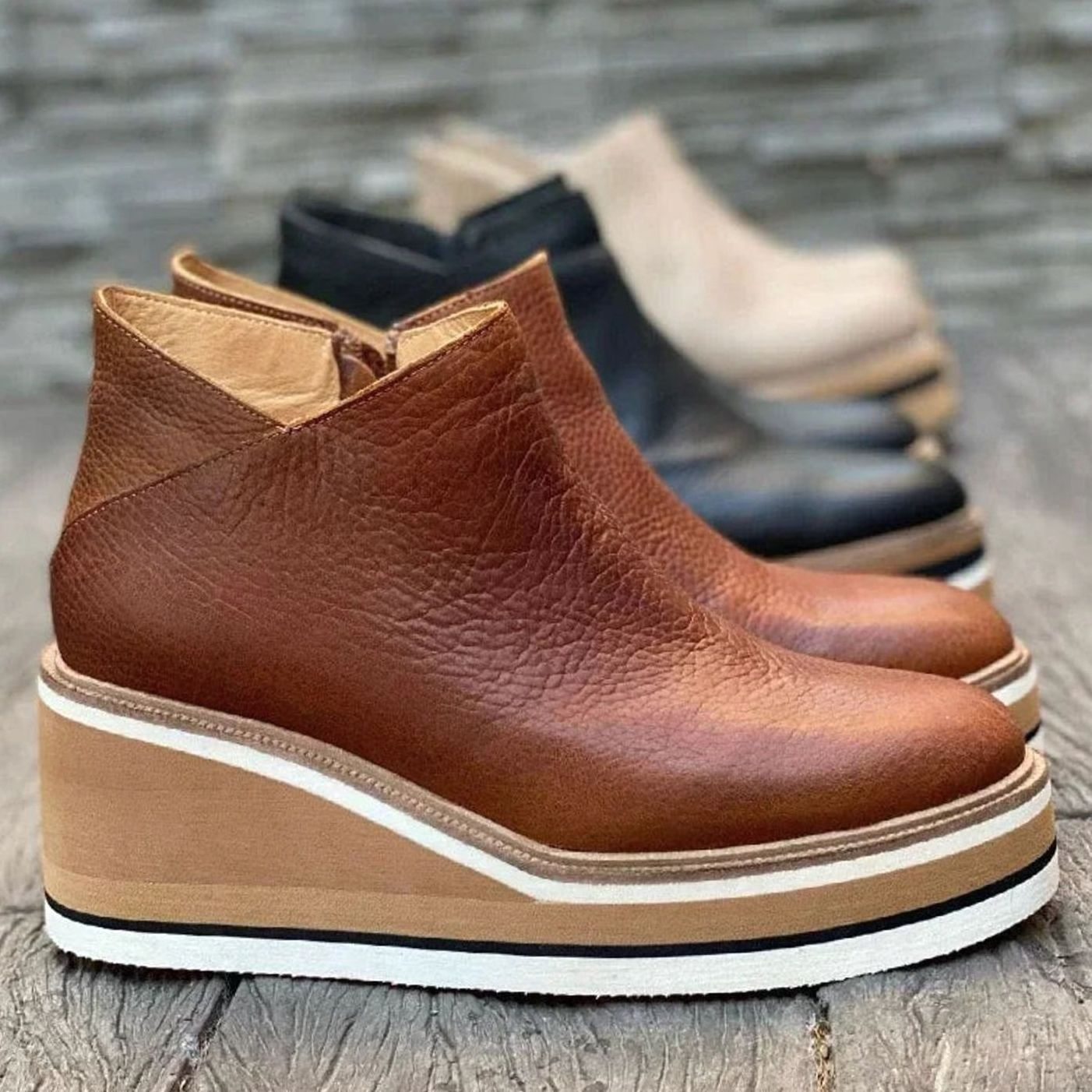 Penelope | Women's Wedge Platform Slip-On Chelsea Boots