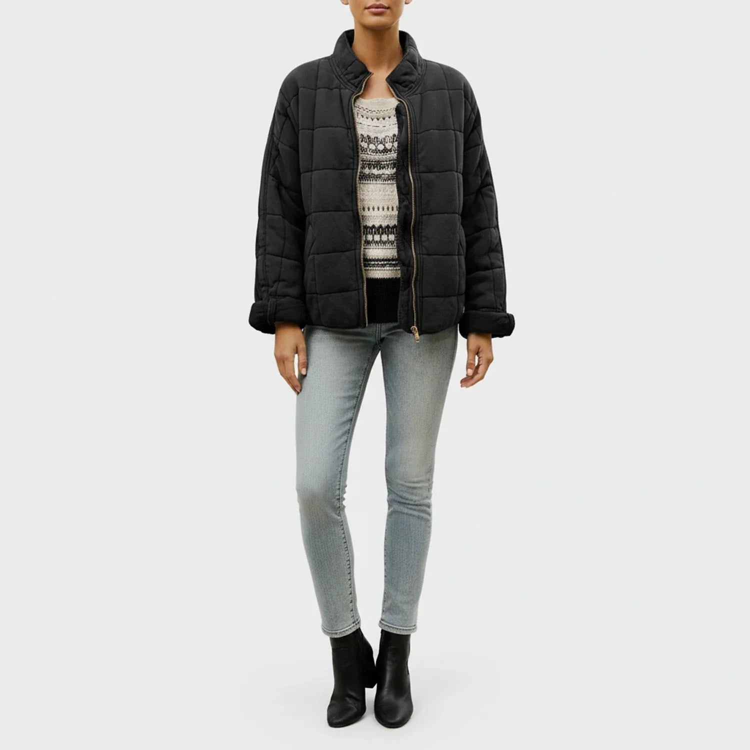 Ladies Quilted Bomber Jacket